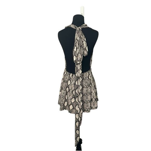 American Thread brown animal print halter romper size large - Picture 7 of 11